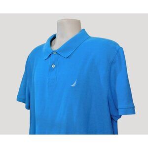 Nautica True Deck Polo Shirt XXL Slim Fit Blue Short Sleeve Embroidered Logo